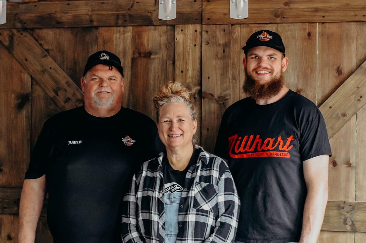 David, Cindi, and Jake Lockhart, owners of Curly Que